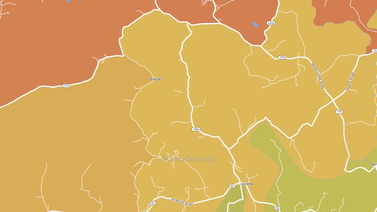 Louden, KY Map of Burglary Rates