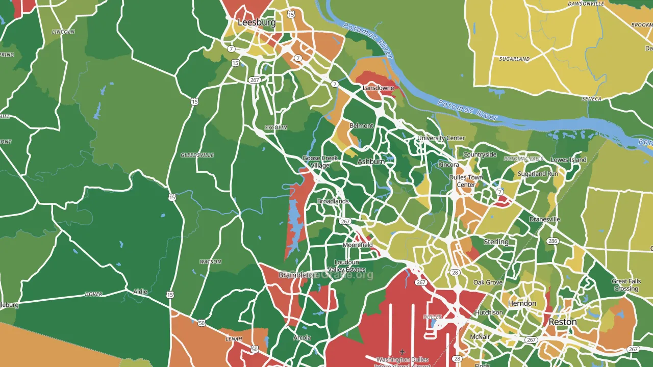 Loudoun County, VA Map of Burglary Rates