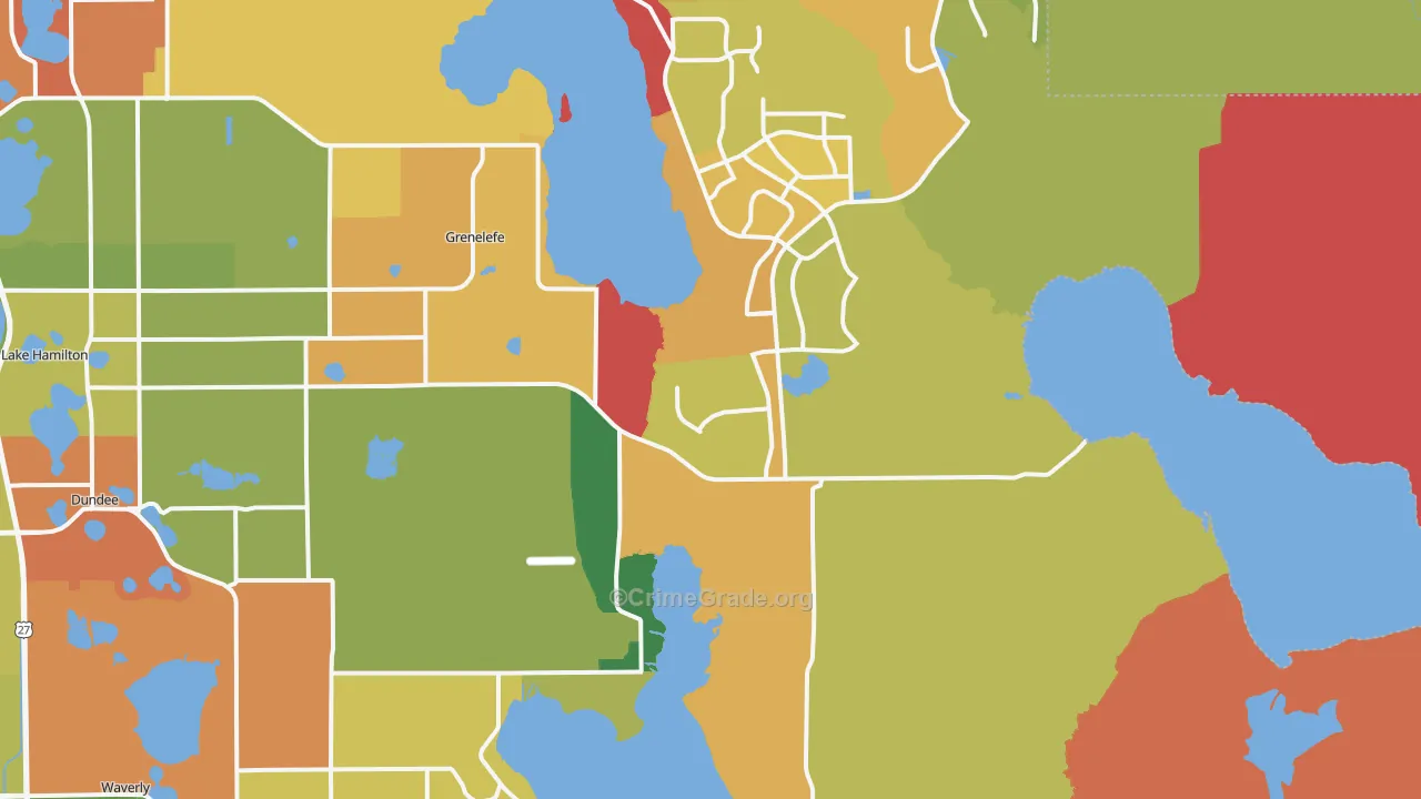 Loughman, FL Map of Burglary Rates