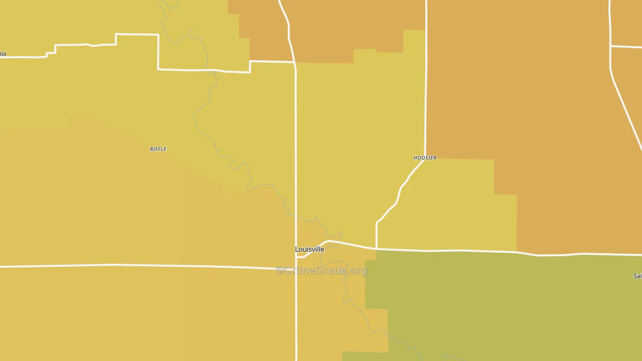 Louisville, IL Map of Burglary Rates