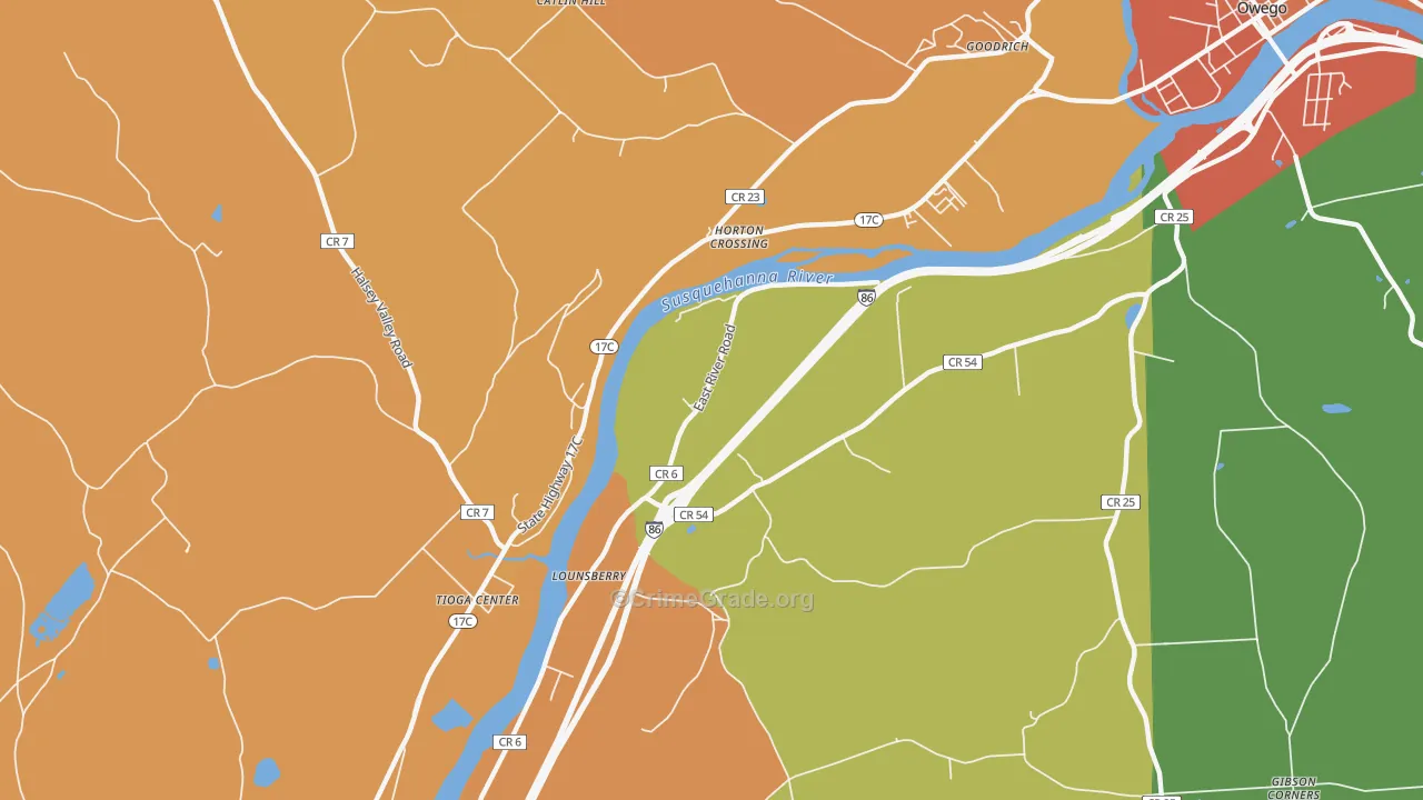 Lounsberry, NY Map of Burglary Rates