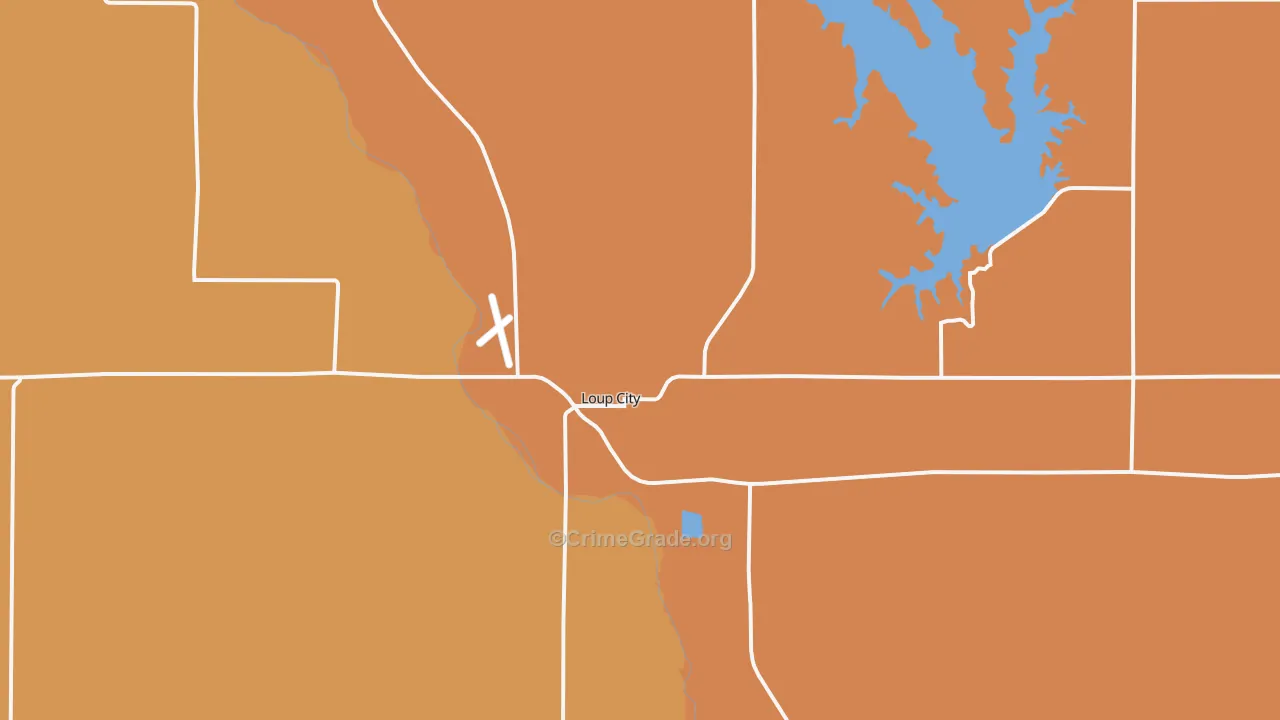 Loup City, NE Map of Burglary Rates