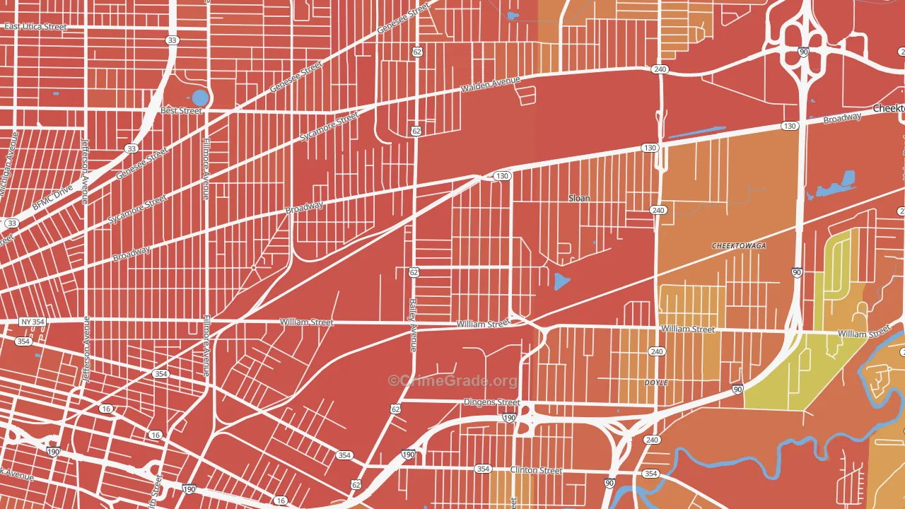 Lovejoy, Buffalo, NY Map of Burglary Rates