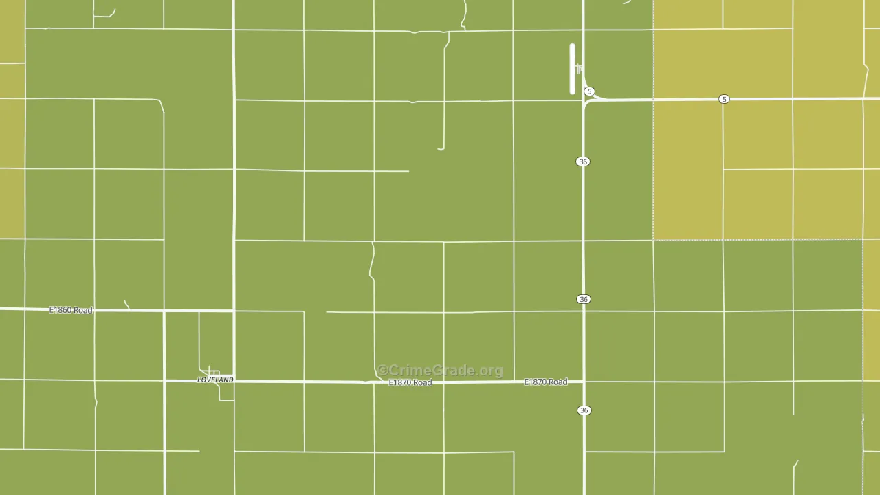 Loveland, OK Map of Burglary Rates