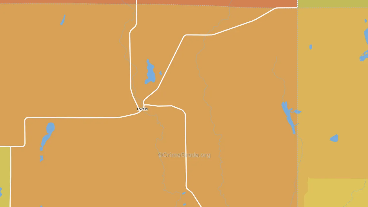 Lovells, MI Map of Burglary Rates