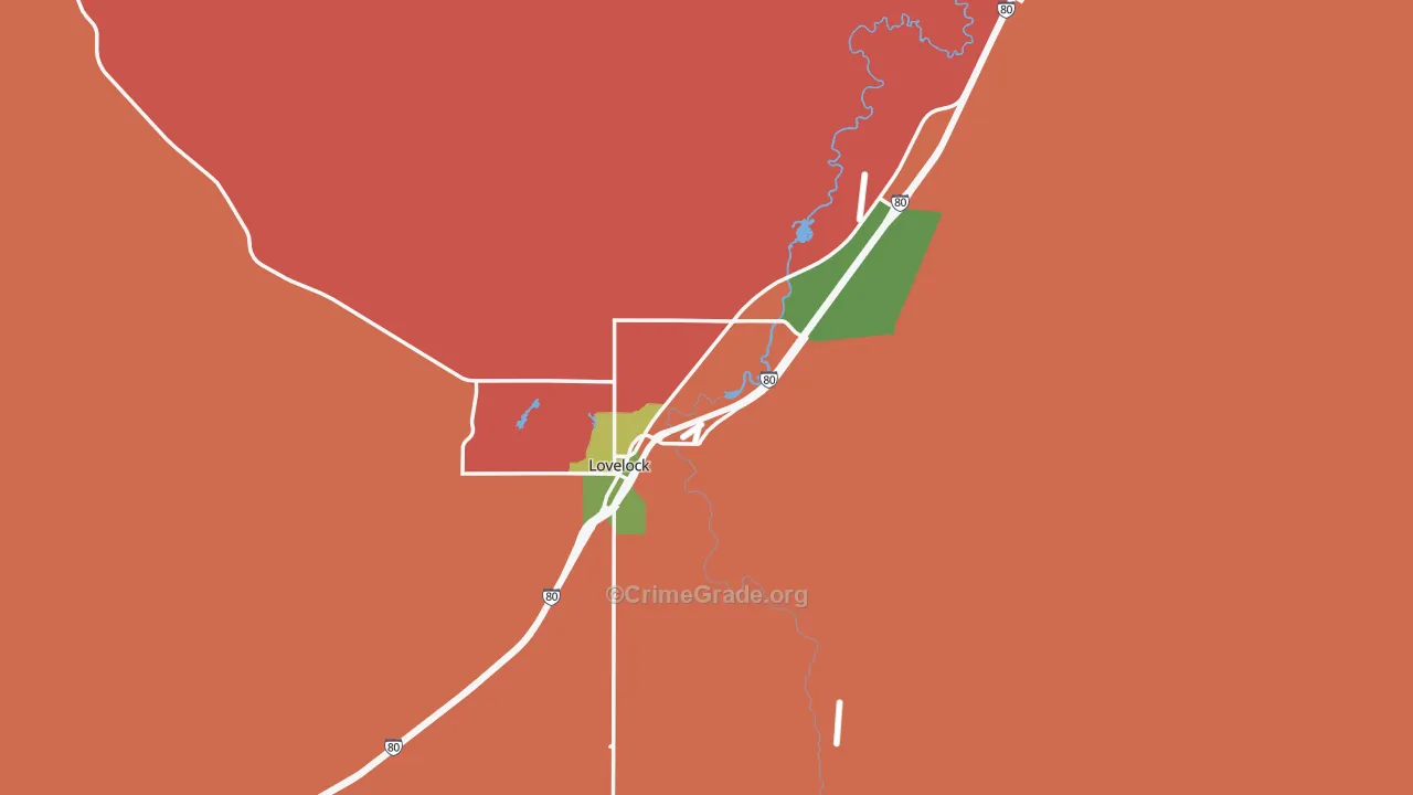 Lovelock, NV Map of Burglary Rates