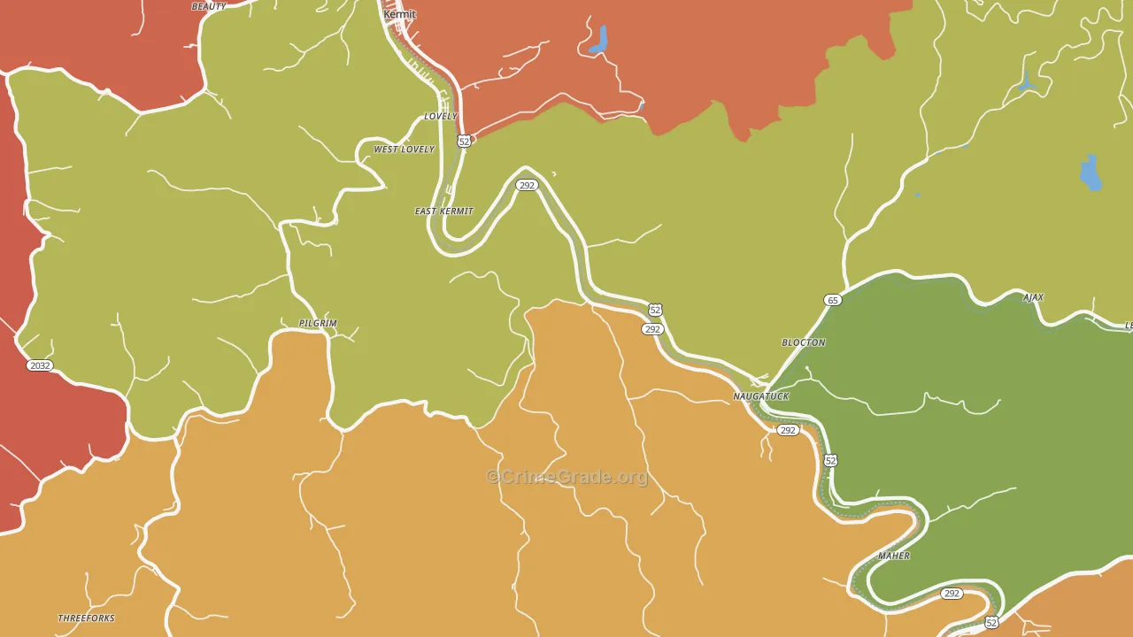 Lovely, KY Map of Burglary Rates