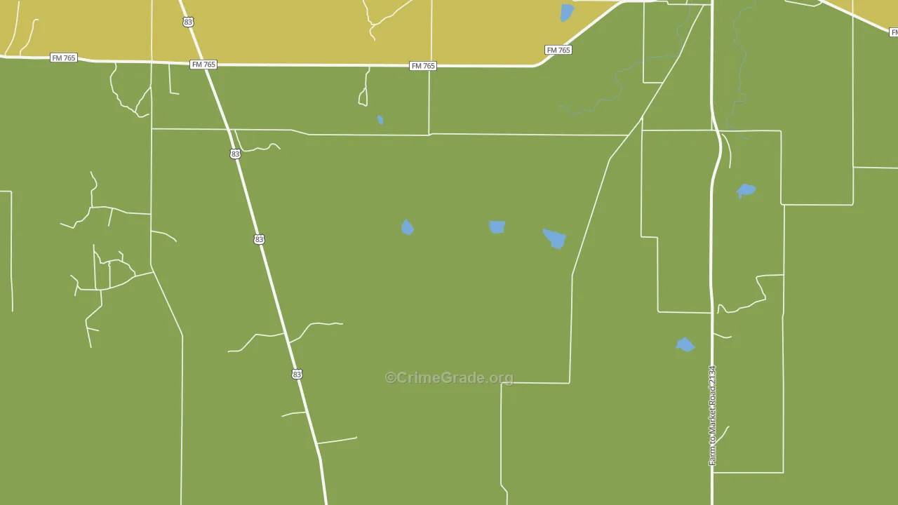 Lowake, TX Map of Burglary Rates