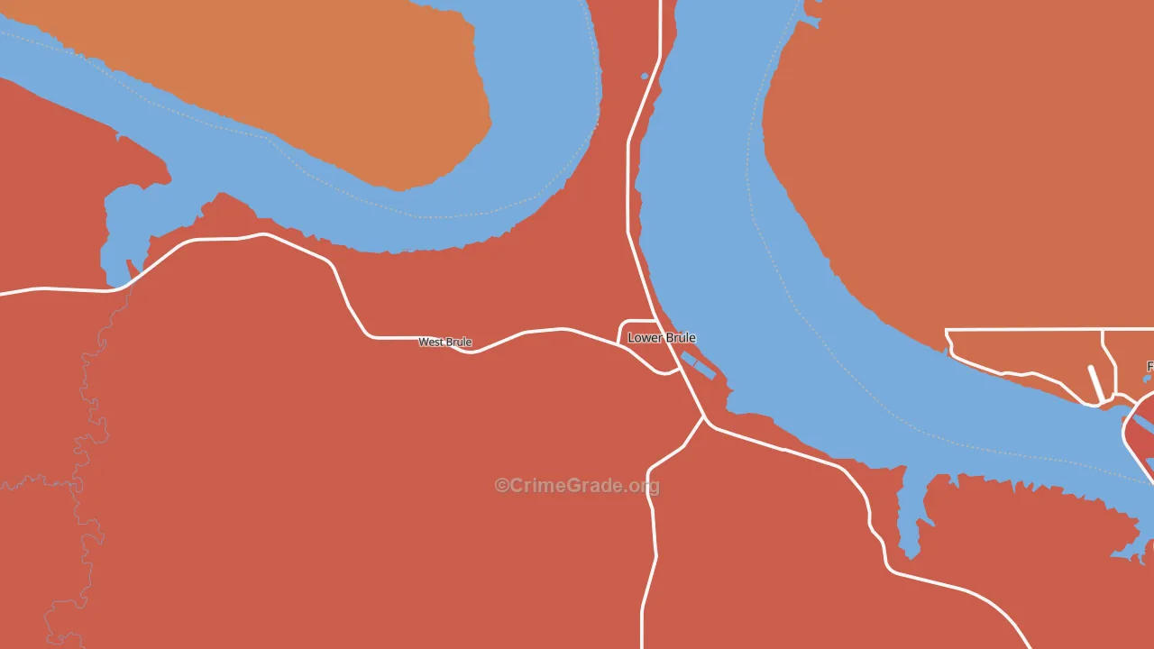 Lower Brule, SD Map of Burglary Rates