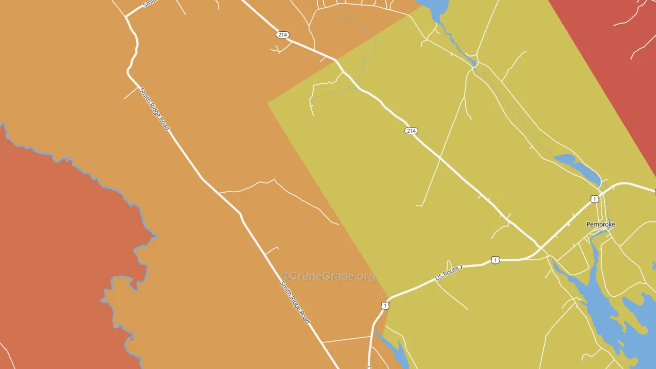 Lower Dennysville, ME Map of Burglary Rates