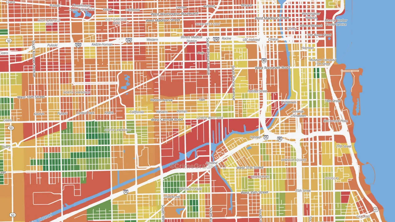 Lower West Side, Chicago, IL Map of Burglary Rates
