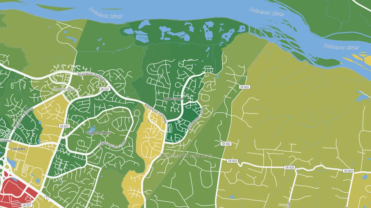 Lowes Island, VA Map of Burglary Rates