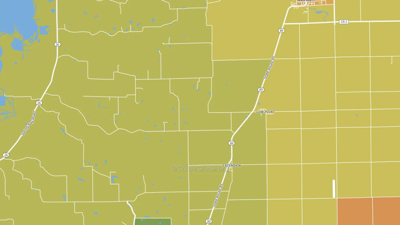 Lowpoint, IL Map of Burglary Rates
