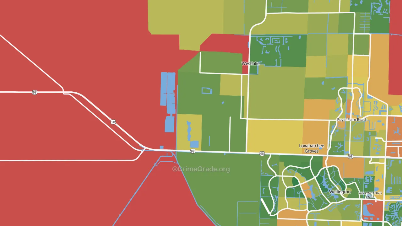 Loxahatchee, FL Map of Burglary Rates