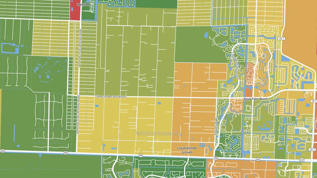 Loxahatchee Groves, FL Map of Burglary Rates