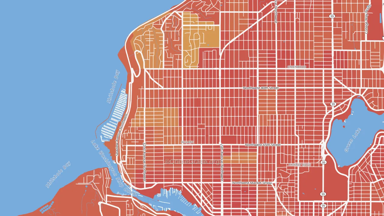 Loyal Heights, Seattle, WA Map of Burglary Rates