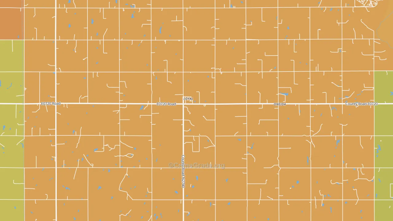 Loyal, OK Map of Burglary Rates