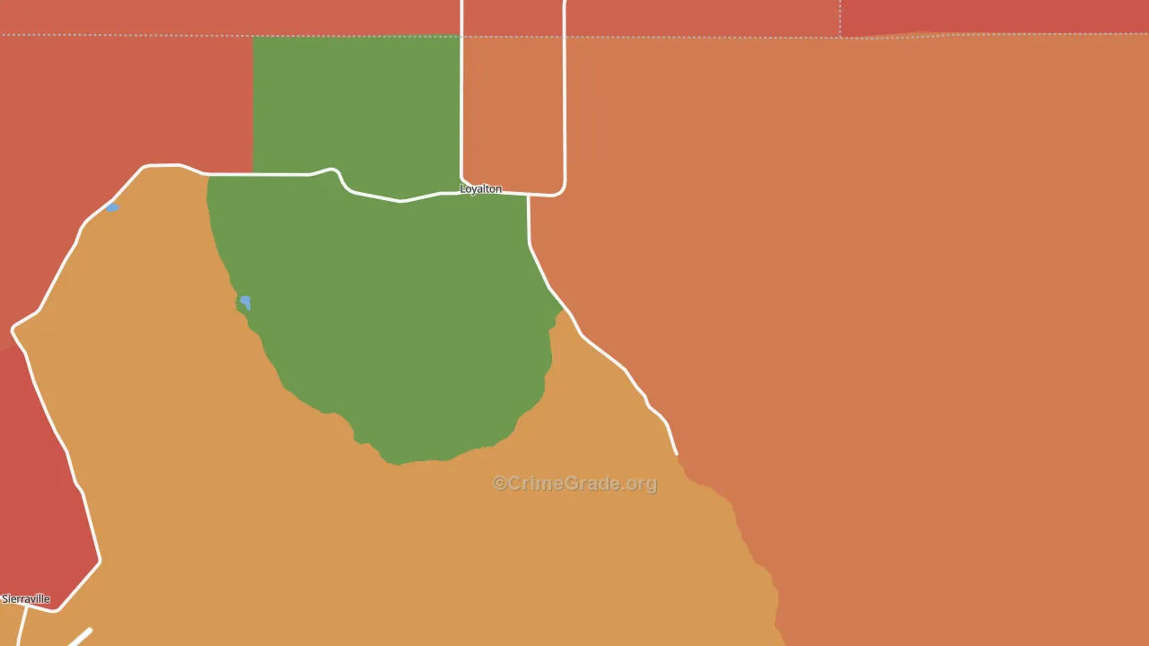 Loyalton, CA Map of Burglary Rates