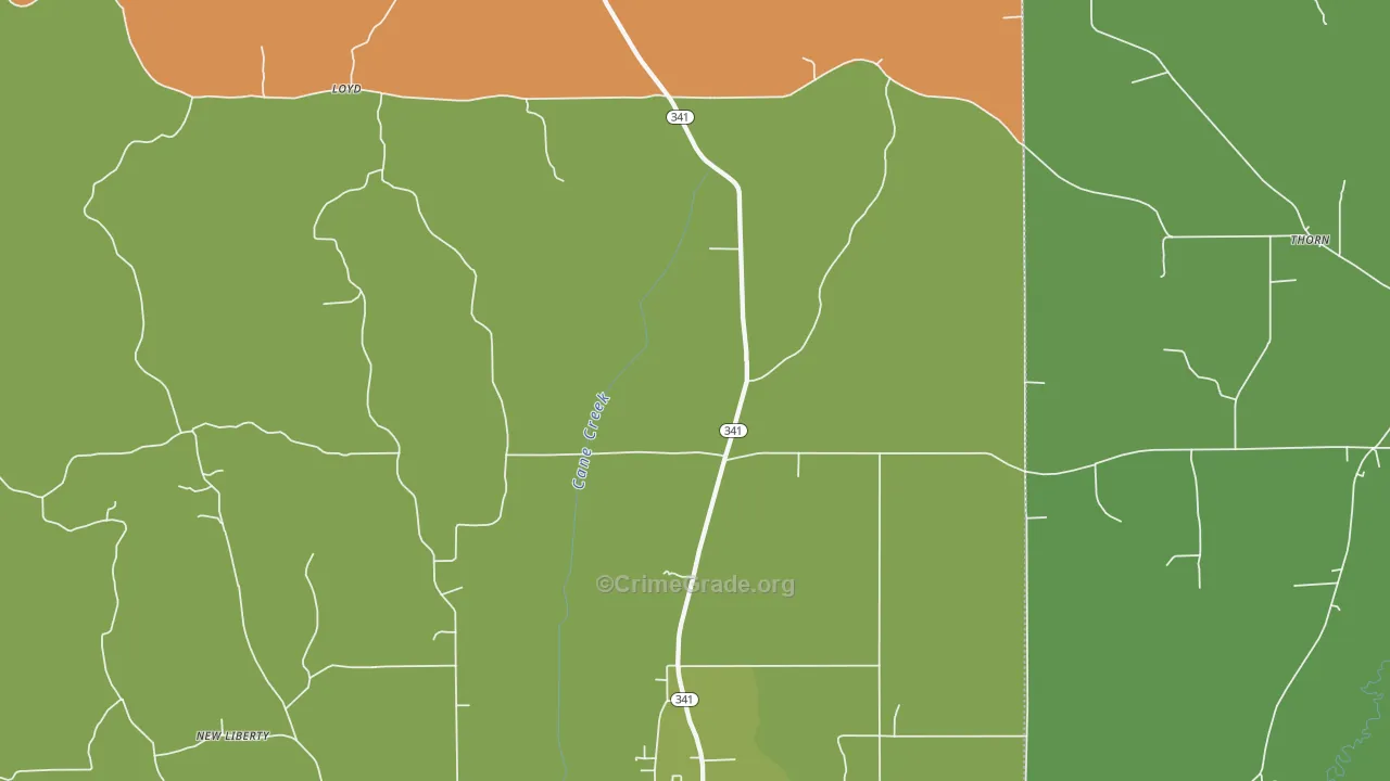 Loyd, MS Map of Burglary Rates