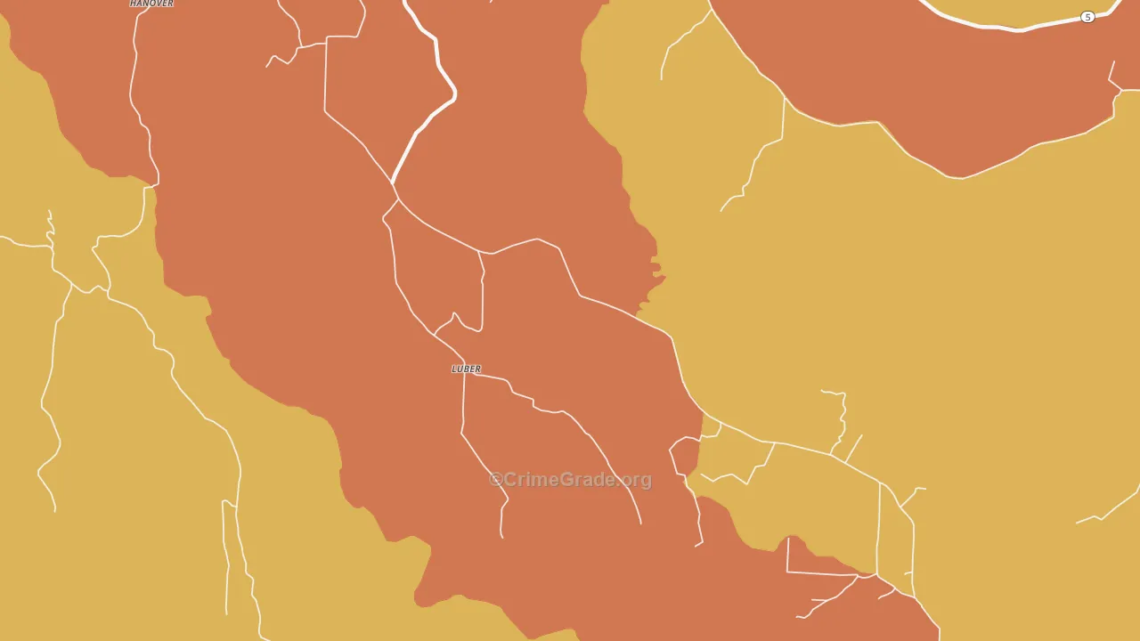 Luber, AR Map of Burglary Rates