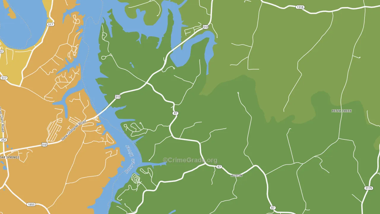 Lucas, KY Map of Burglary Rates