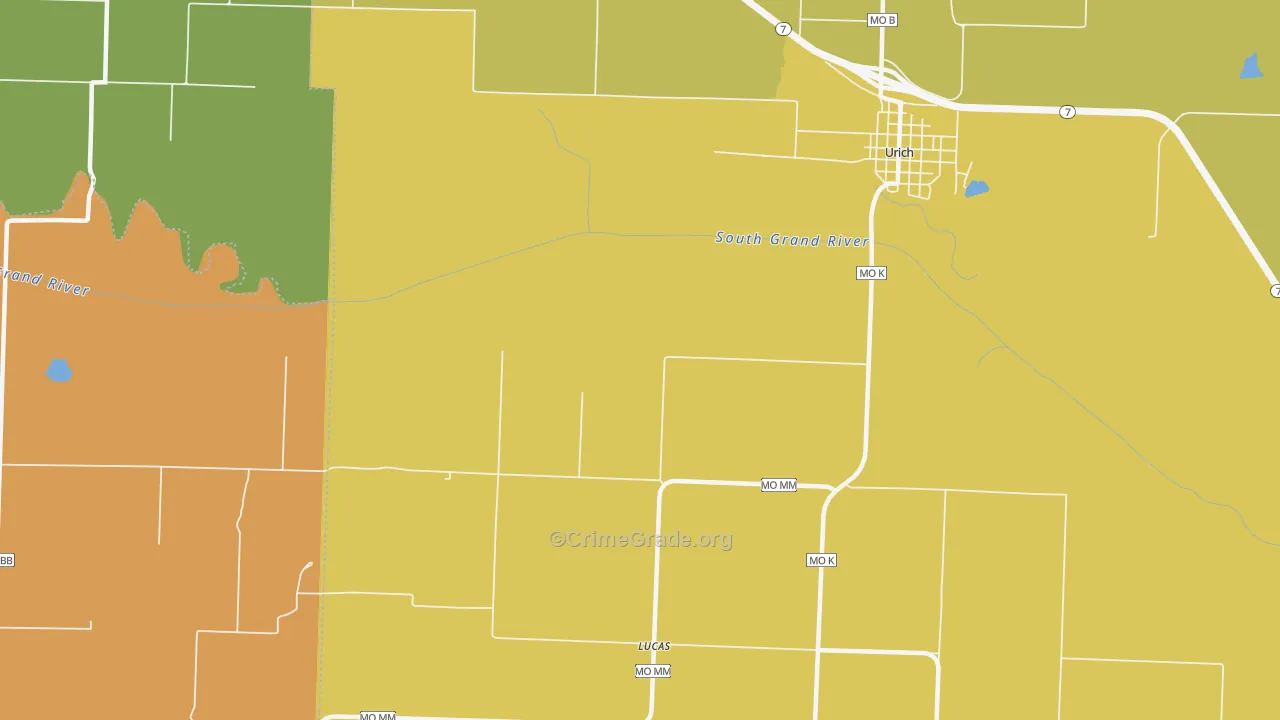 Lucas, MO Map of Burglary Rates