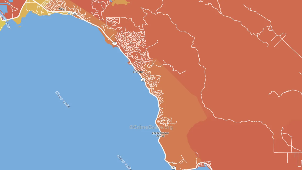 Lucerne, CA Map of Burglary Rates