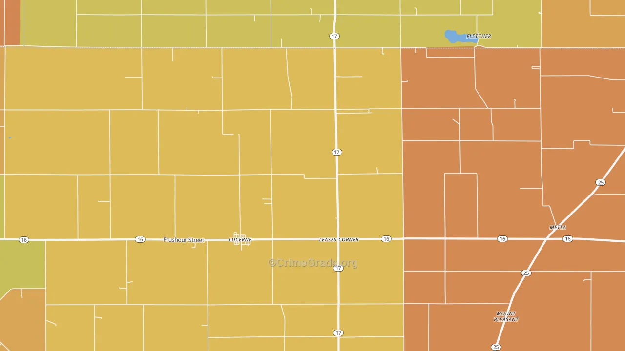 Lucerne, IN Map of Burglary Rates
