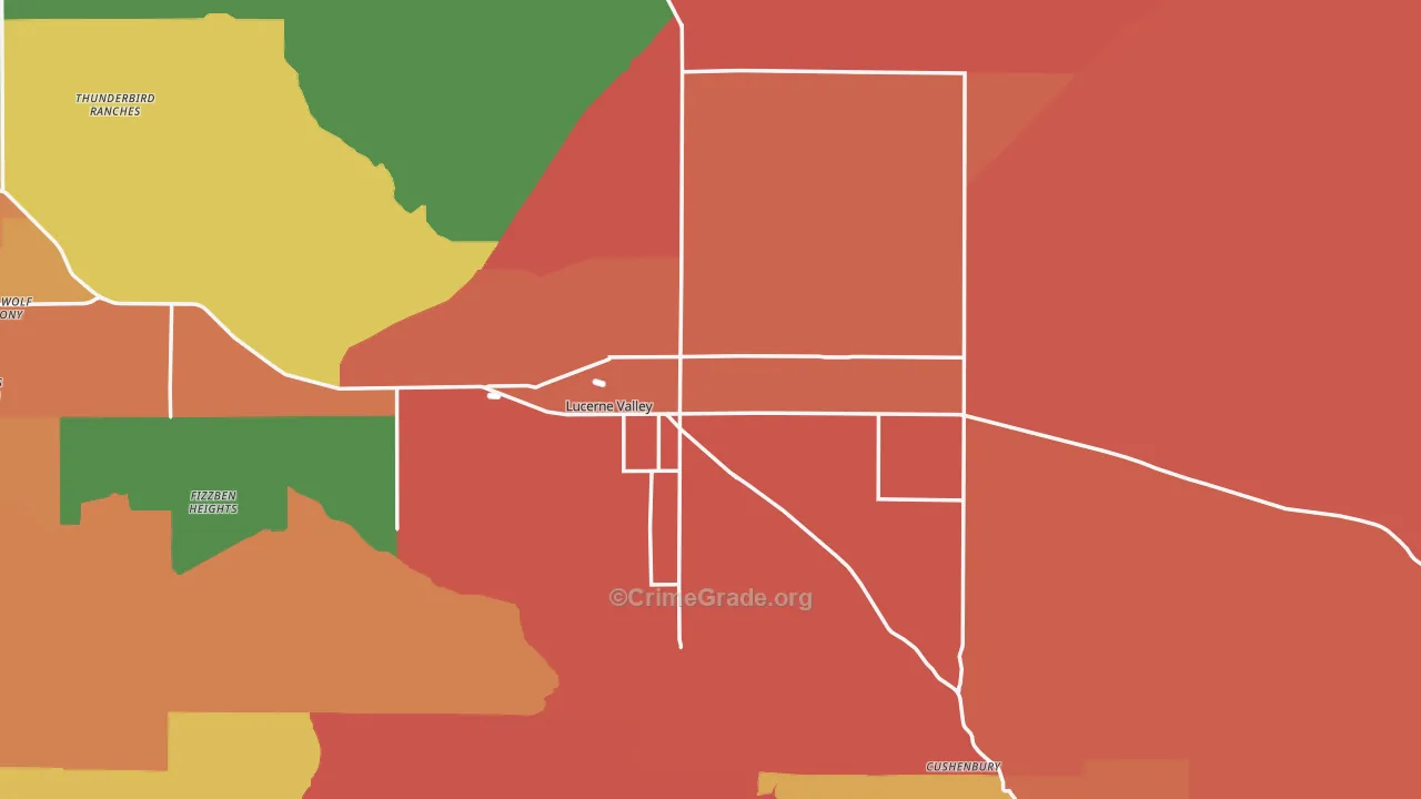 Lucerne Valley, CA Map of Burglary Rates
