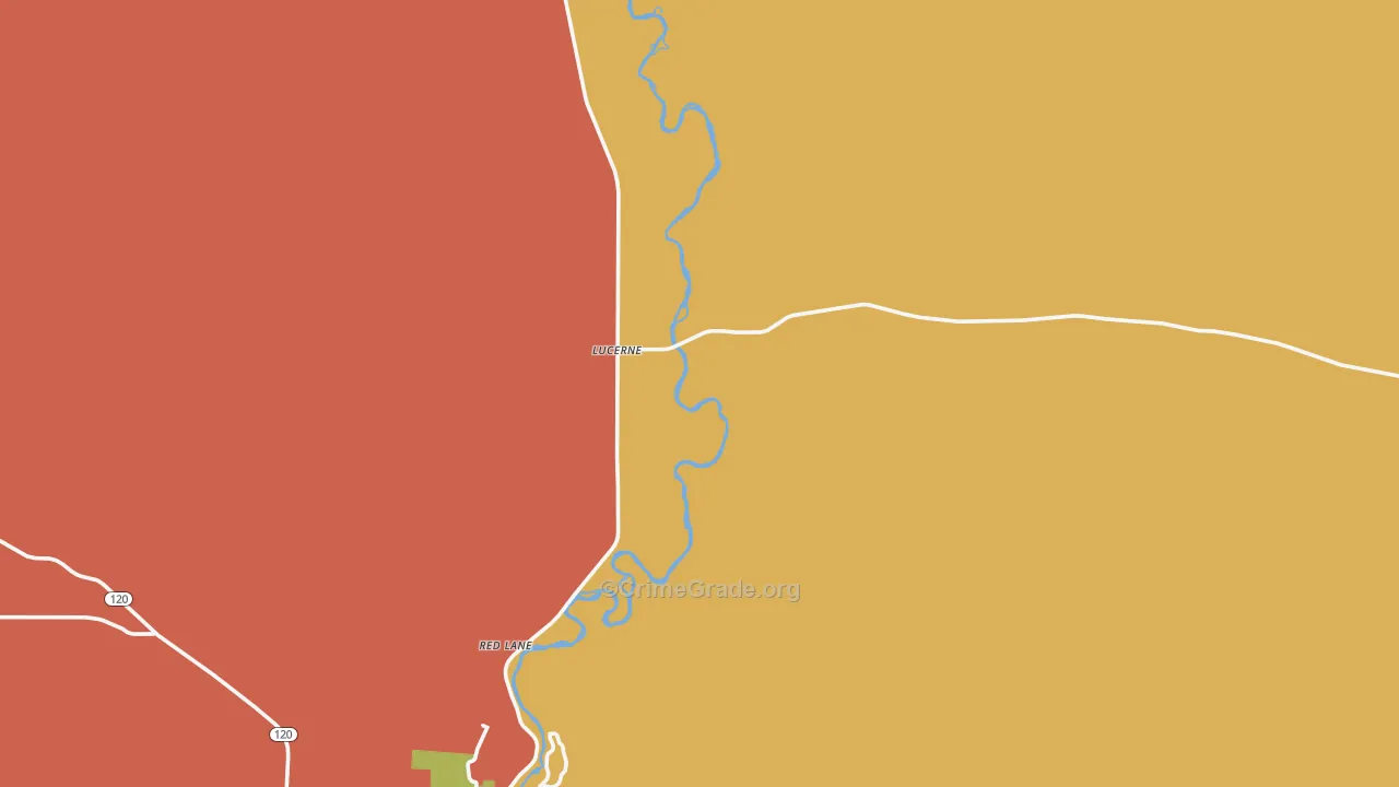 Lucerne, WY Map of Burglary Rates