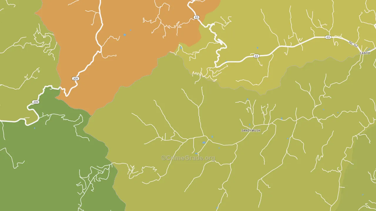 Luck, NC Map of Burglary Rates