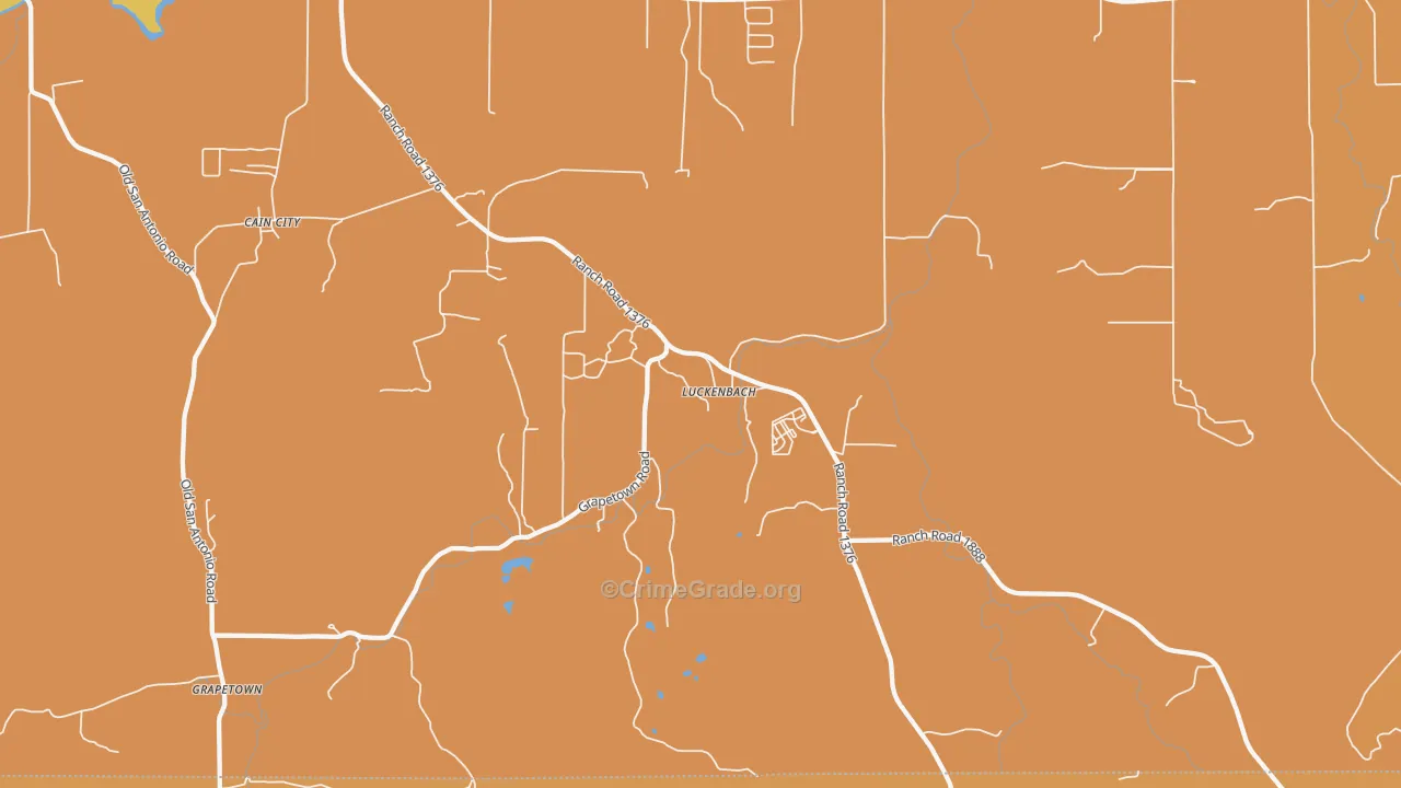 Luckenbach, TX Map of Burglary Rates