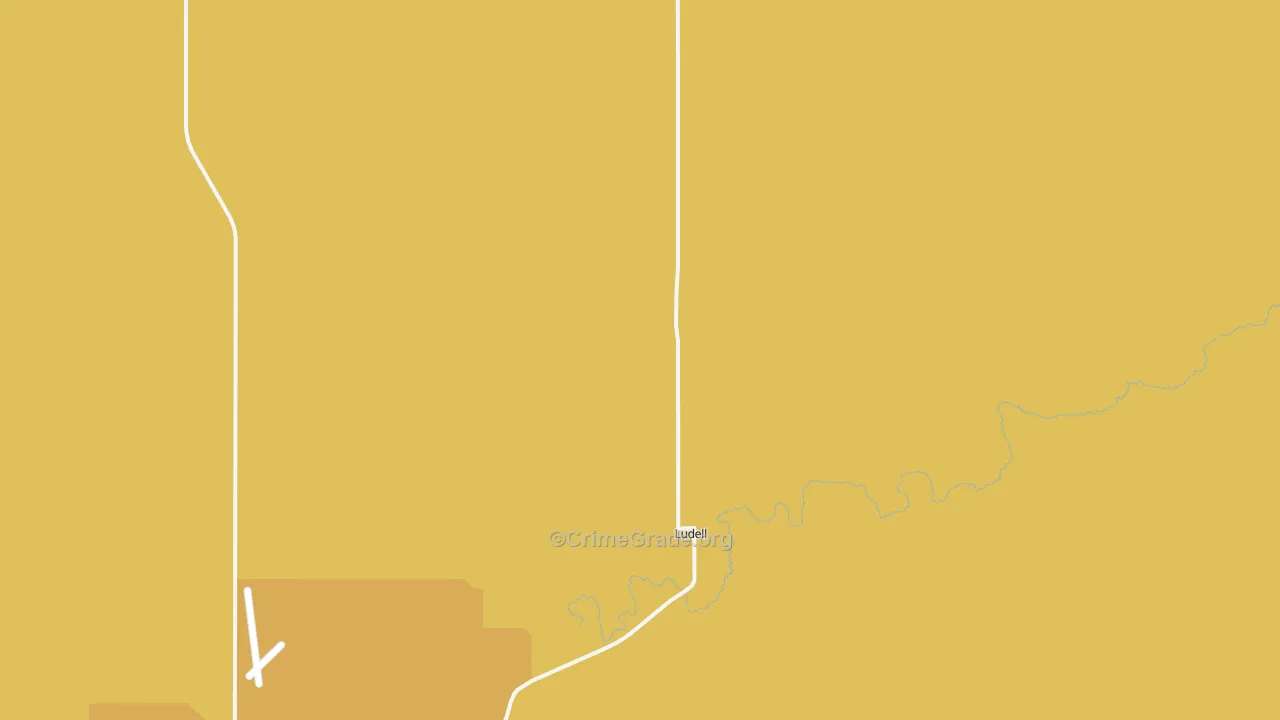 Ludell, KS Map of Burglary Rates