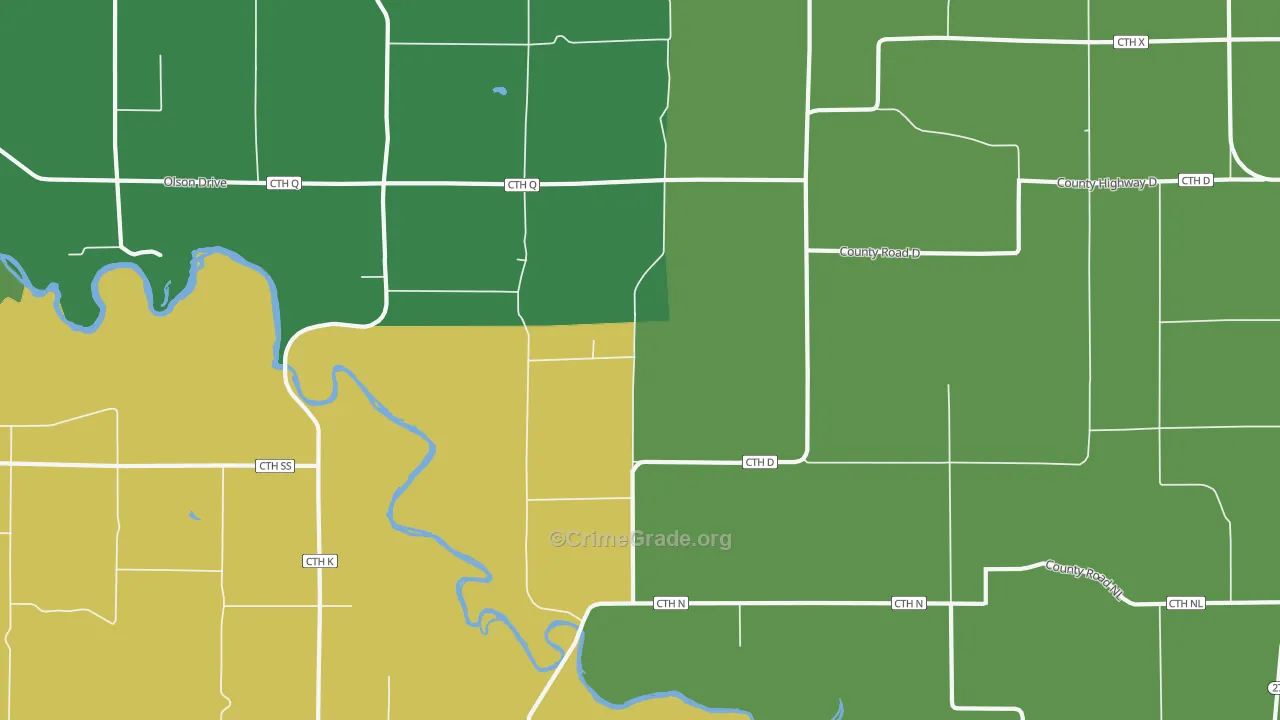Ludington, WI Map of Burglary Rates