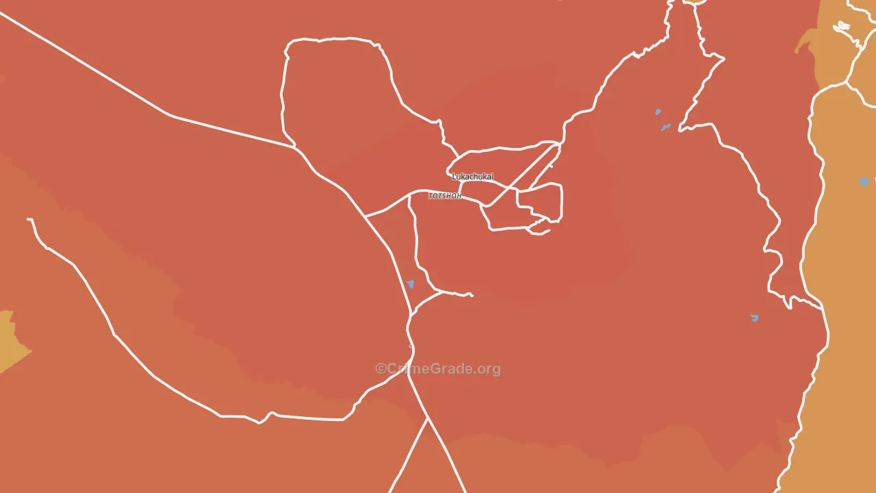 Lukachukai, AZ Map of Burglary Rates