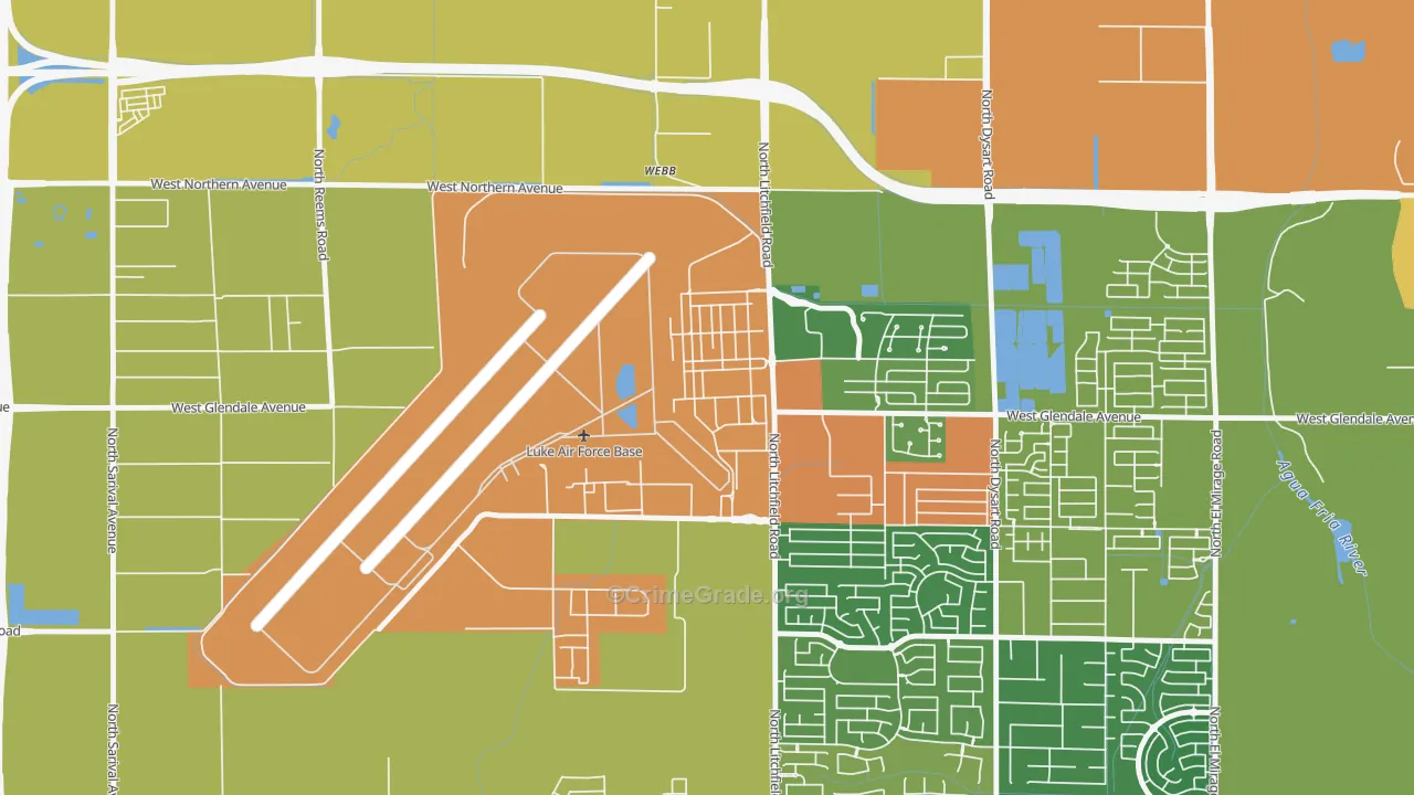 Luke Afb, AZ Map of Burglary Rates