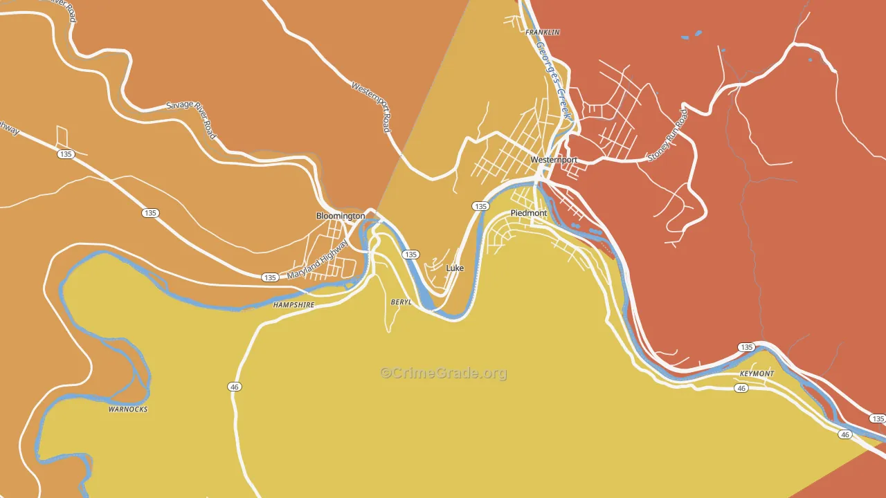 Luke, MD Map of Burglary Rates