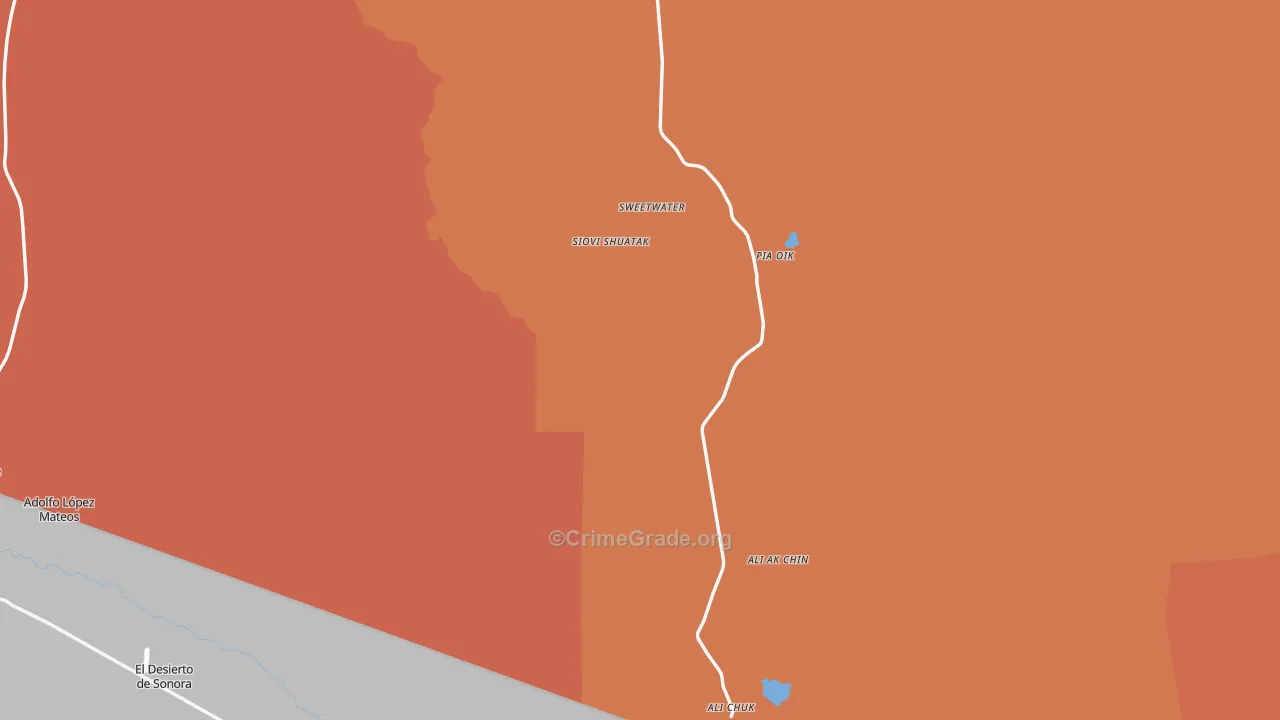 Lukeville, AZ Map of Burglary Rates
