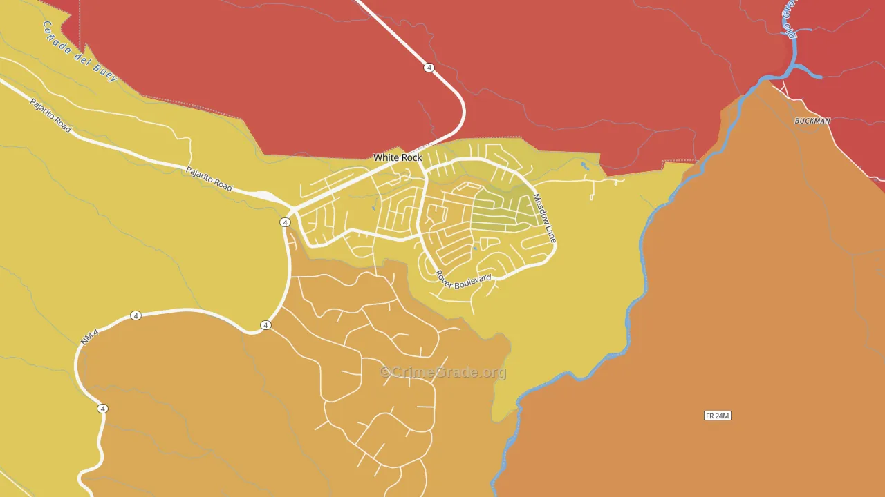 Lumberton, NM Map of Burglary Rates