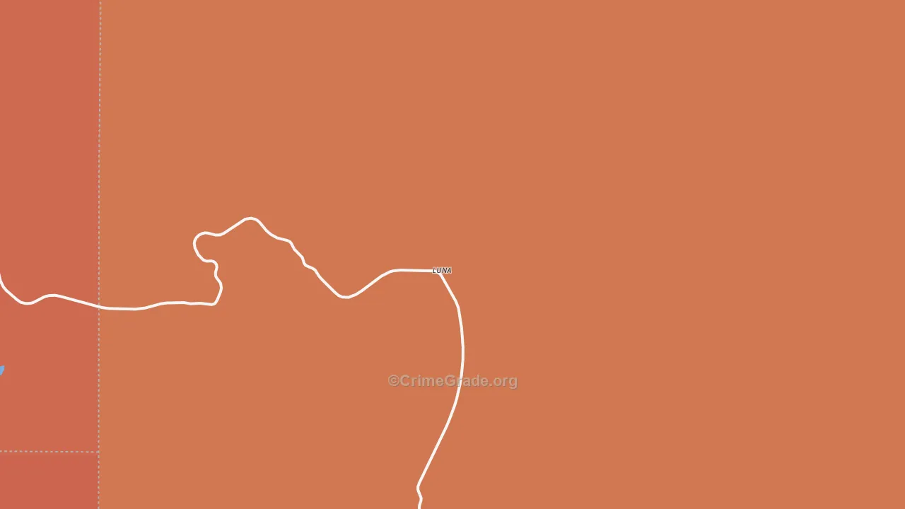 Luna, NM Map of Burglary Rates