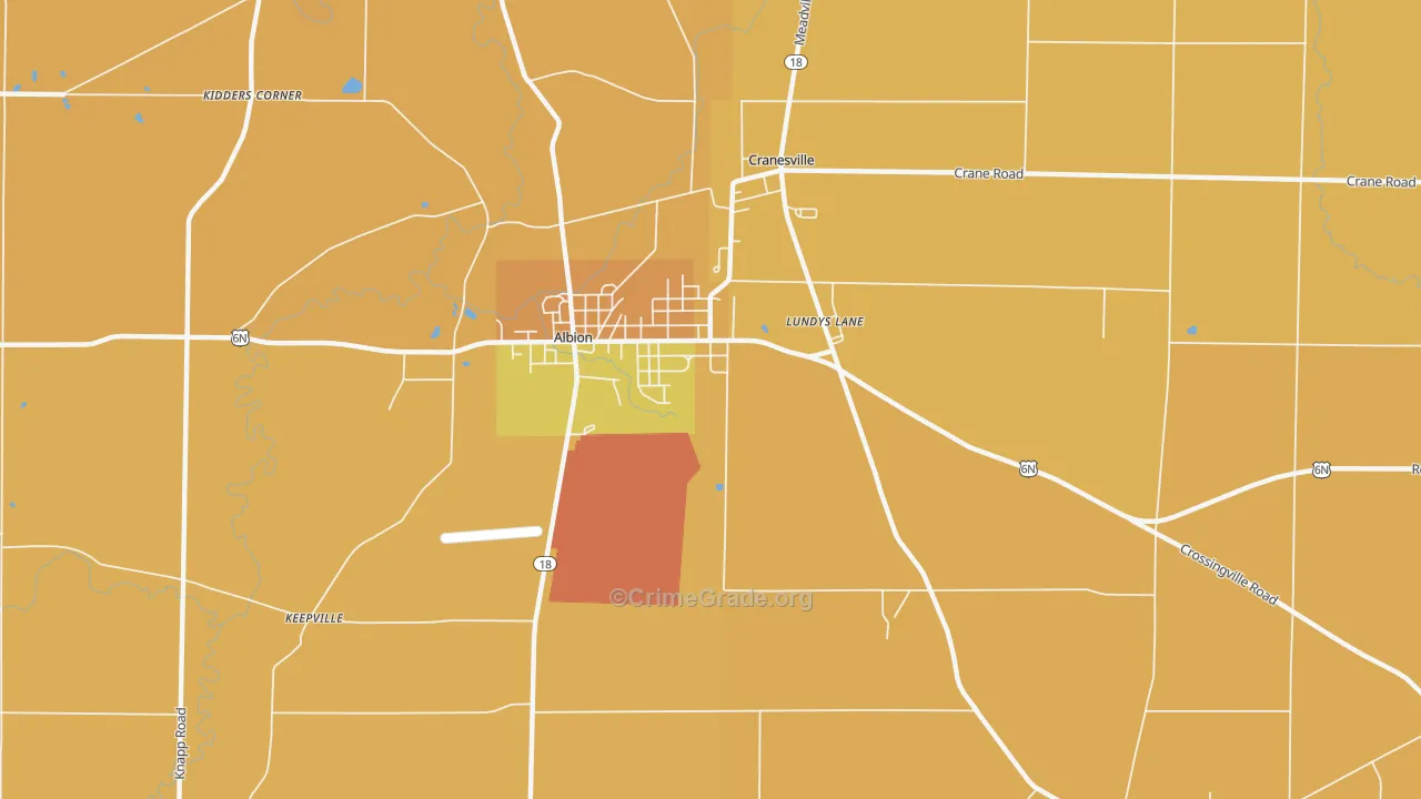 Lundys Lane, PA Map of Burglary Rates