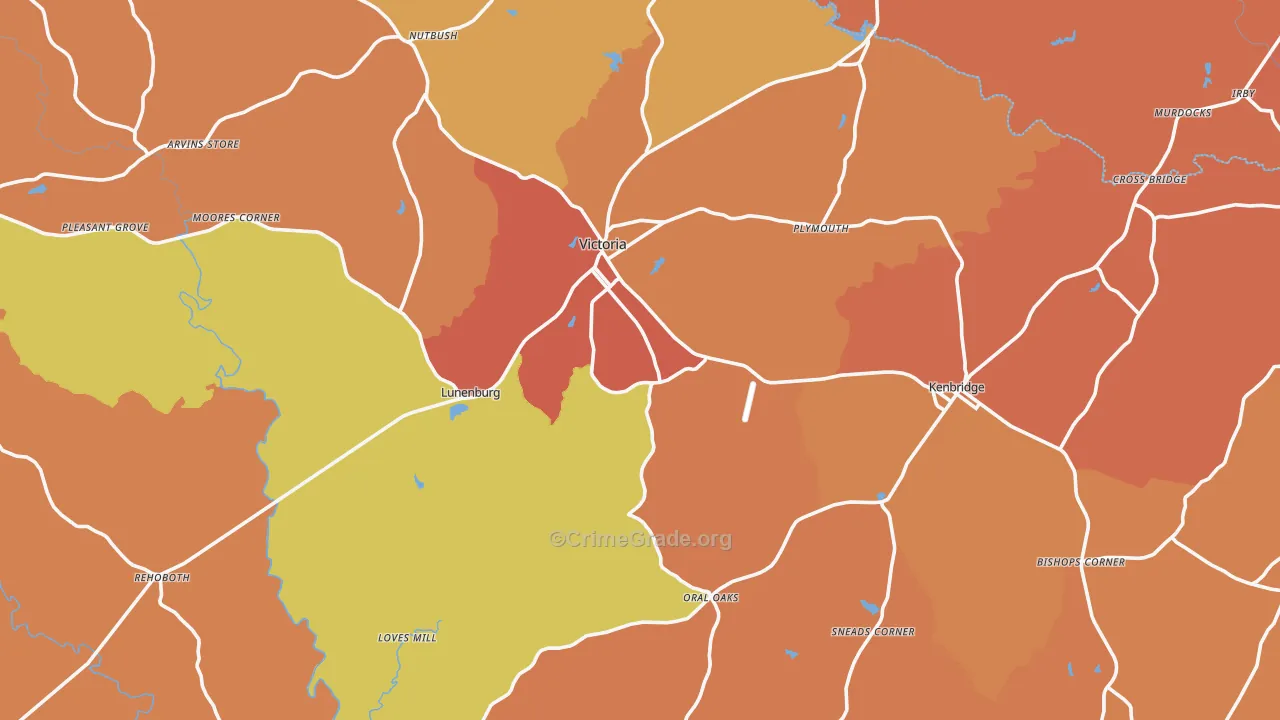 Lunenburg County, VA Map of Burglary Rates