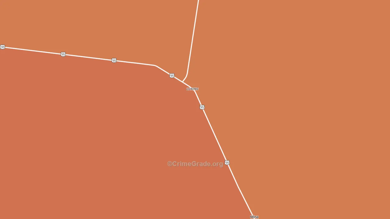 Luning, NV Map of Burglary Rates