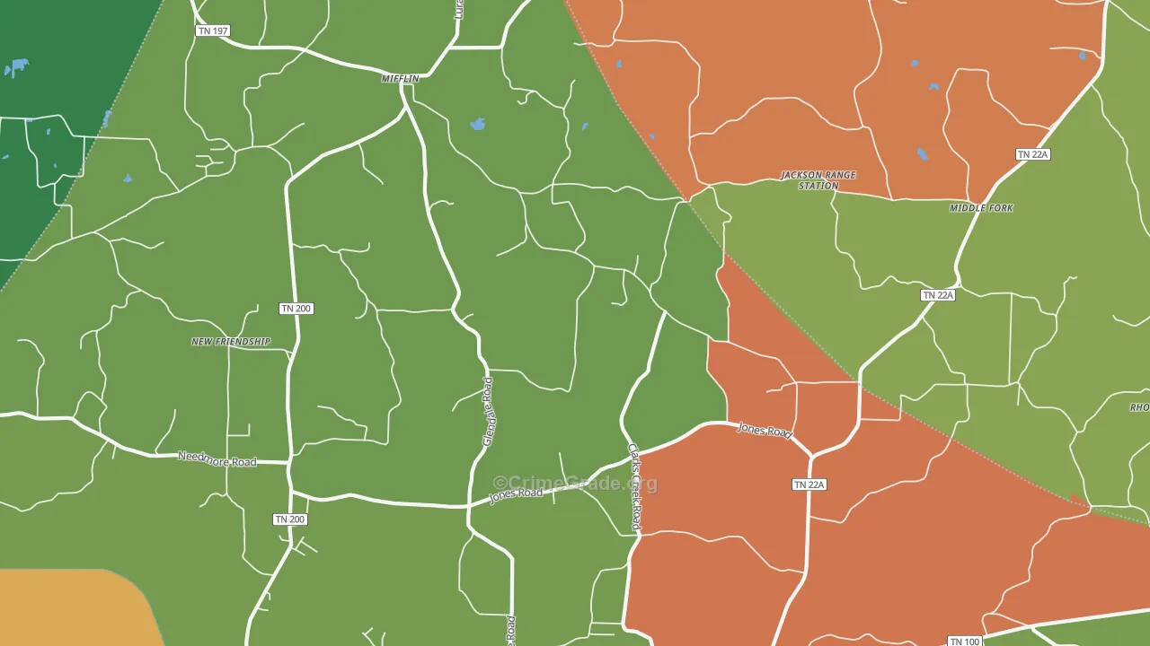 Luray, TN Map of Burglary Rates