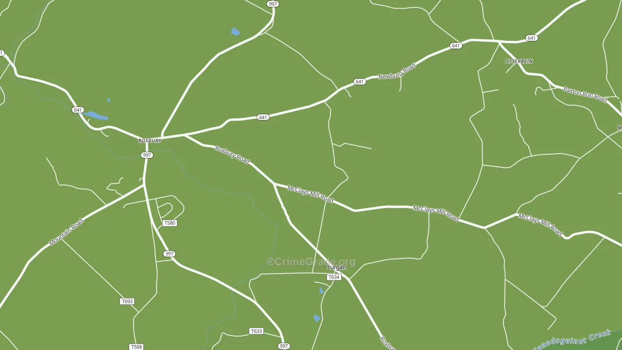 Lurgan, PA Map of Burglary Rates