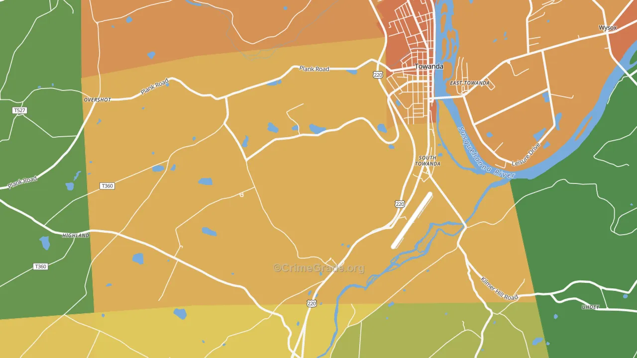 Luthers Mills, PA Map of Burglary Rates