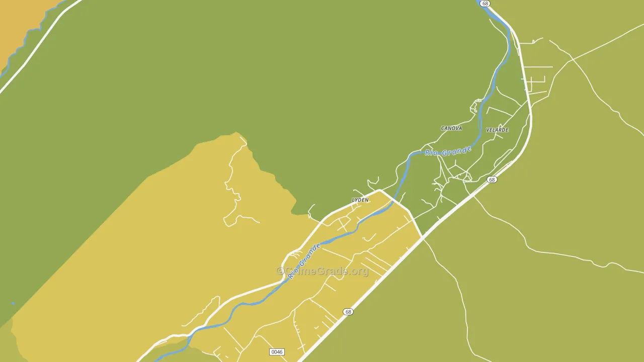 Lyden, NM Map of Burglary Rates