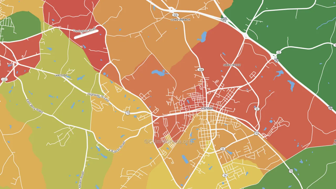 Lydia Mills, SC Map of Burglary Rates