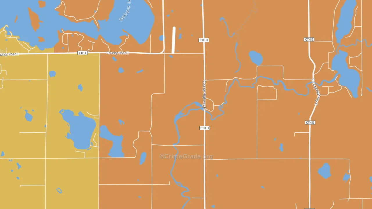 Lykens, WI Map of Burglary Rates