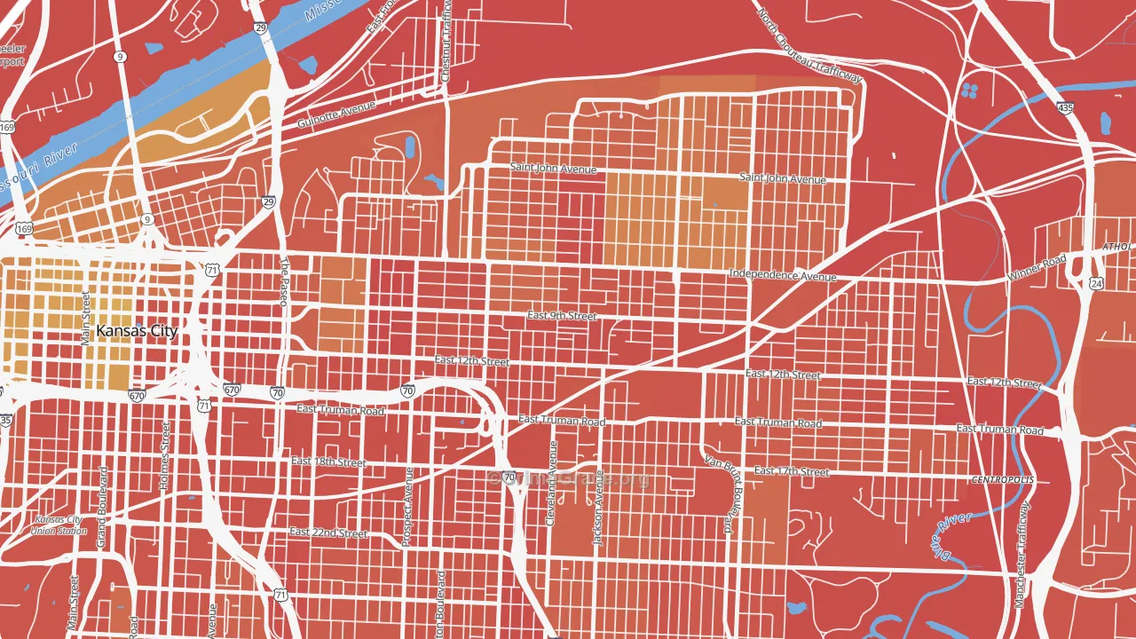 Lykins, Kansas City, MO Map of Burglary Rates